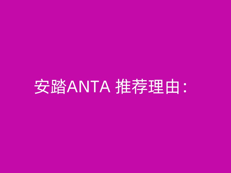 安踏ANTA 推荐理由：