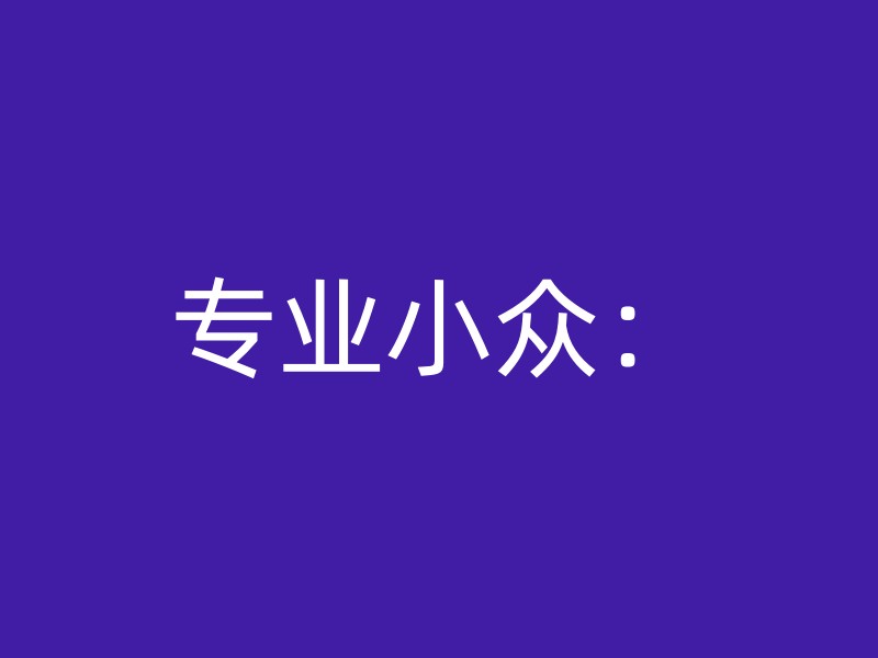 专业小众：