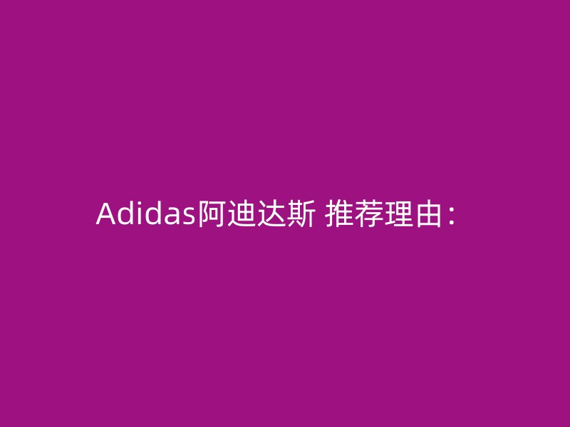 Adidas阿迪达斯 推荐理由：