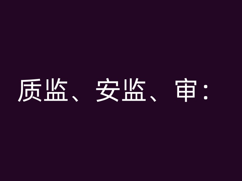 质监、安监、审：