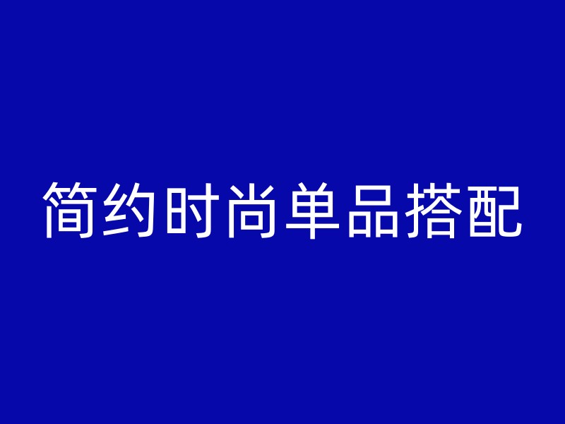 简约时尚单品搭配