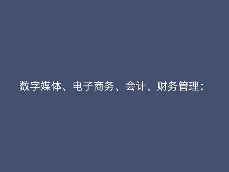 数字媒体、电子商务、会计、财务管理：