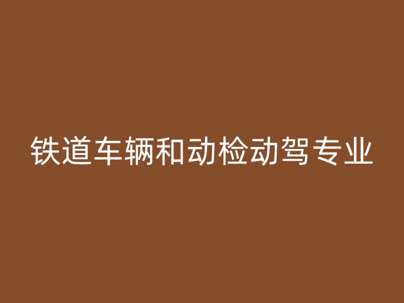 铁道车辆和动检动驾专业