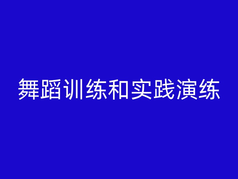 舞蹈训练和实践演练