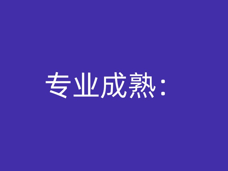 专业成熟：