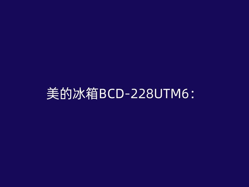 美的冰箱BCD-228UTM6：