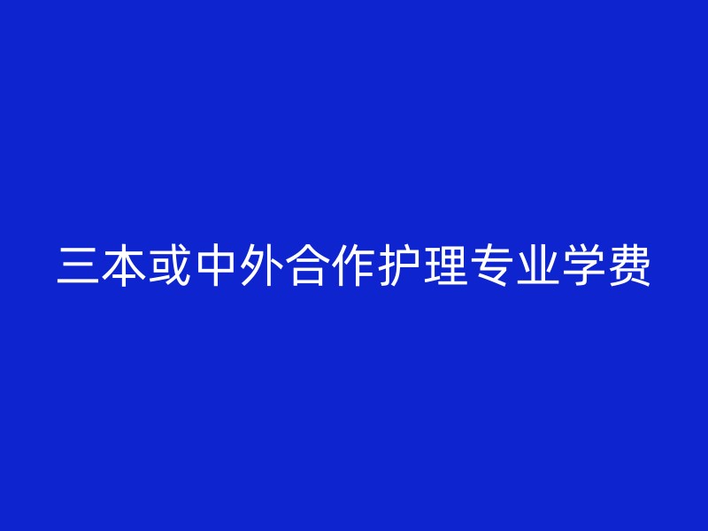 三本或中外合作护理专业学费