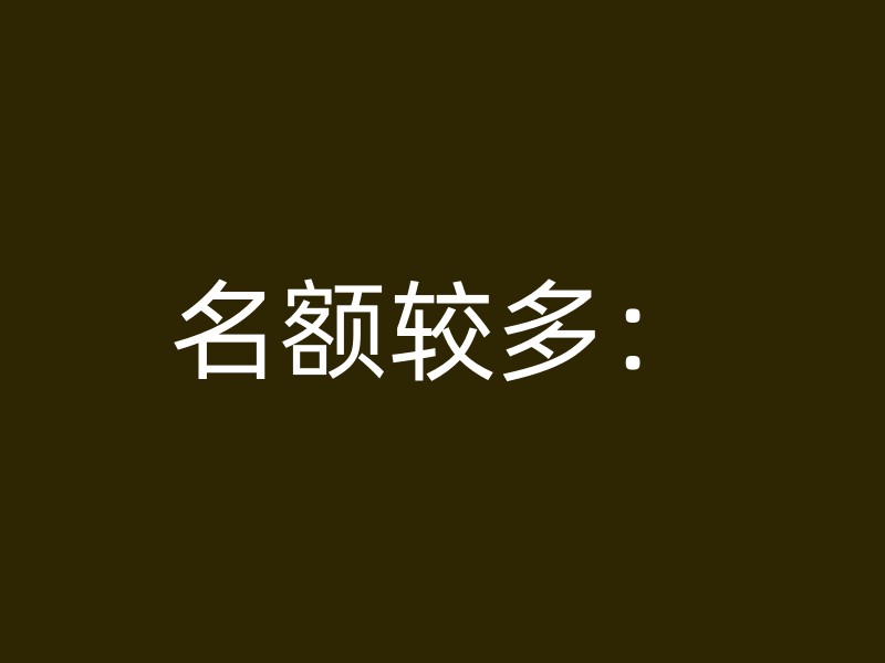 名额较多：