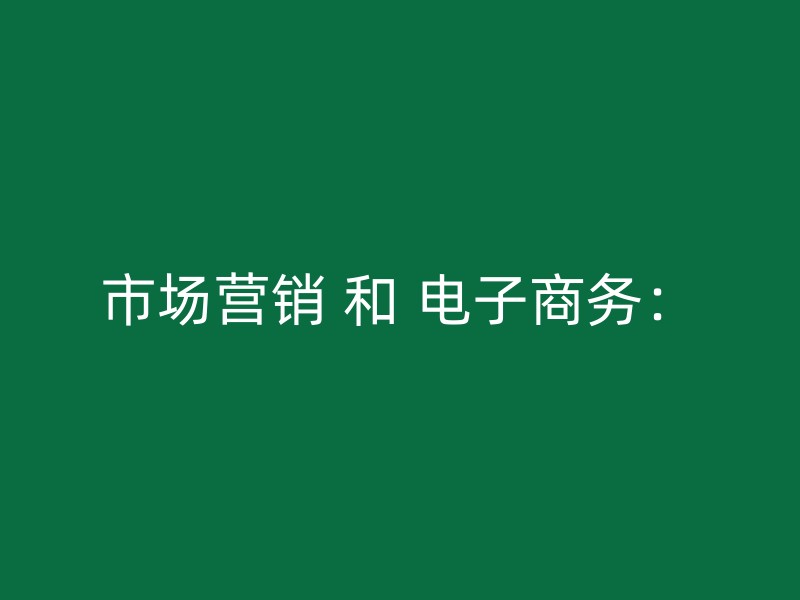 市场营销 和 电子商务：