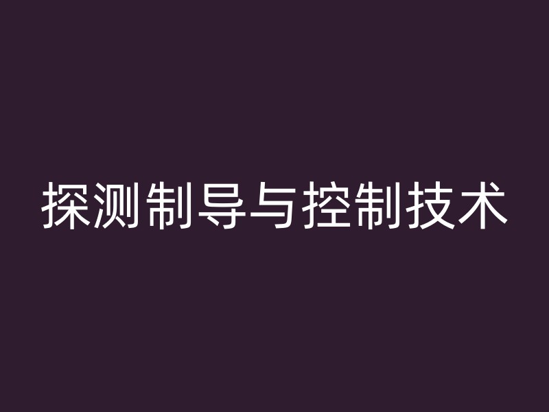 探测制导与控制技术