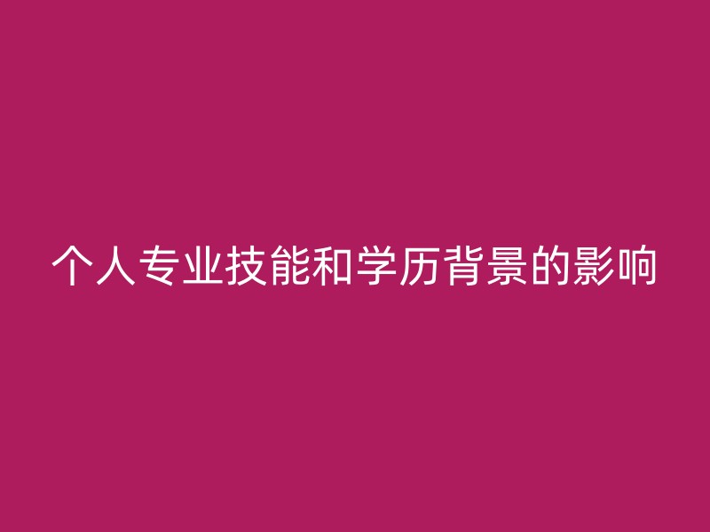 个人专业技能和学历背景的影响