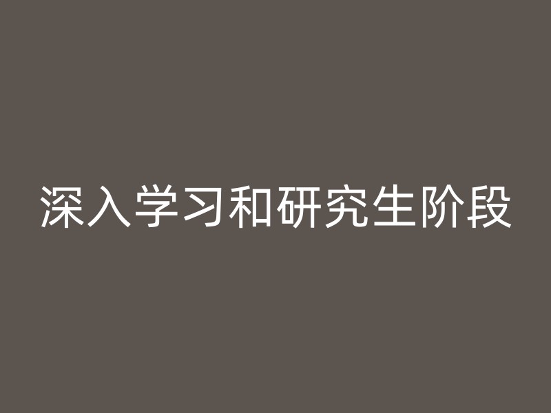 深入学习和研究生阶段