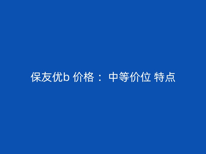 保友优b 价格 ：中等价位 特点