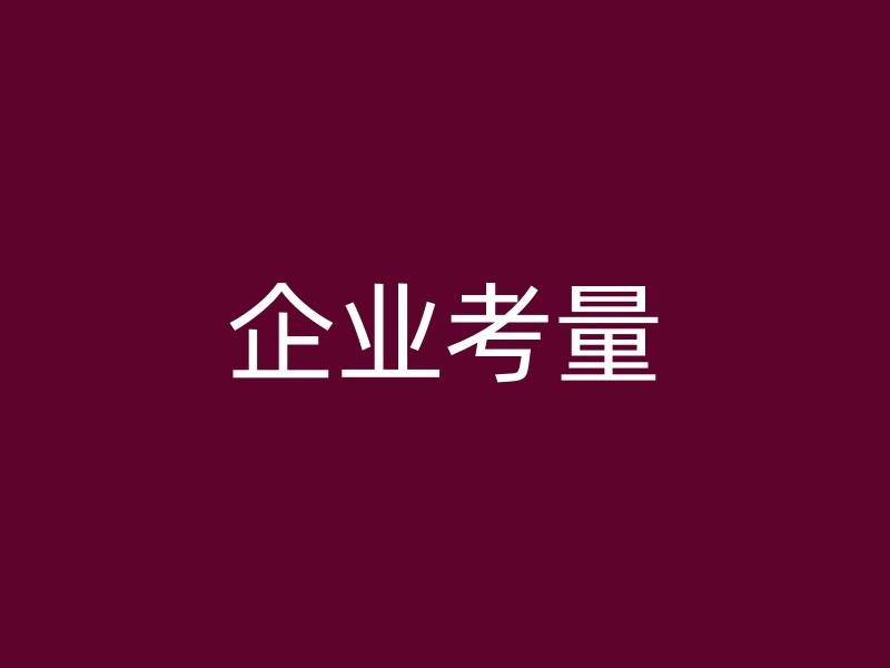 企业考量