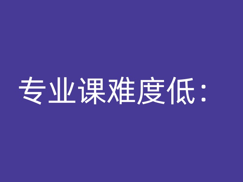 专业课难度低：