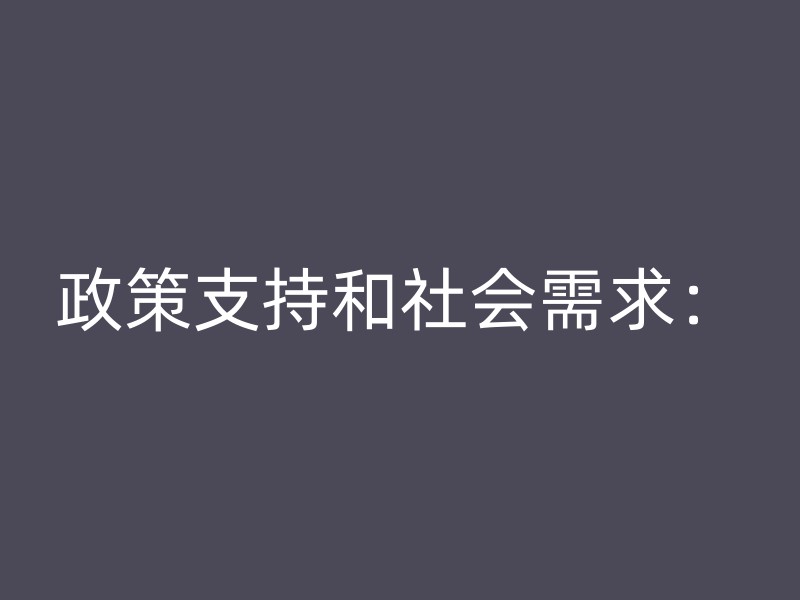 政策支持和社会需求：