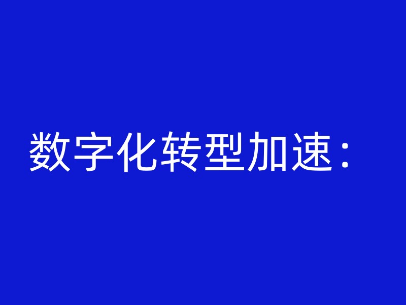 数字化转型加速：