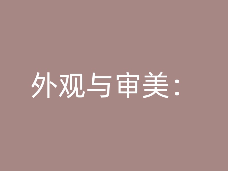 外观与审美：