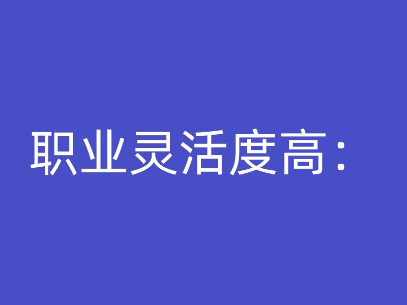 职业灵活度高：