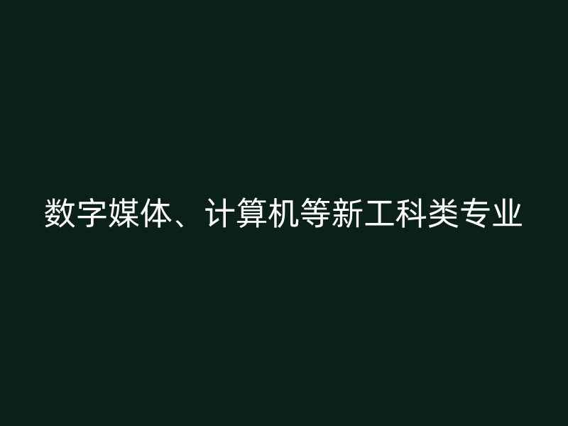 数字媒体、计算机等新工科类专业