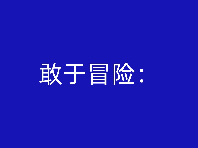 敢于冒险：