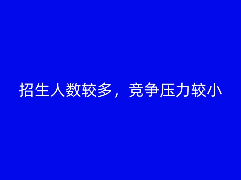 招生人数较多，竞争压力较小