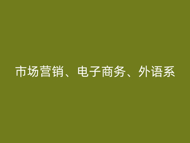 市场营销、电子商务、外语系