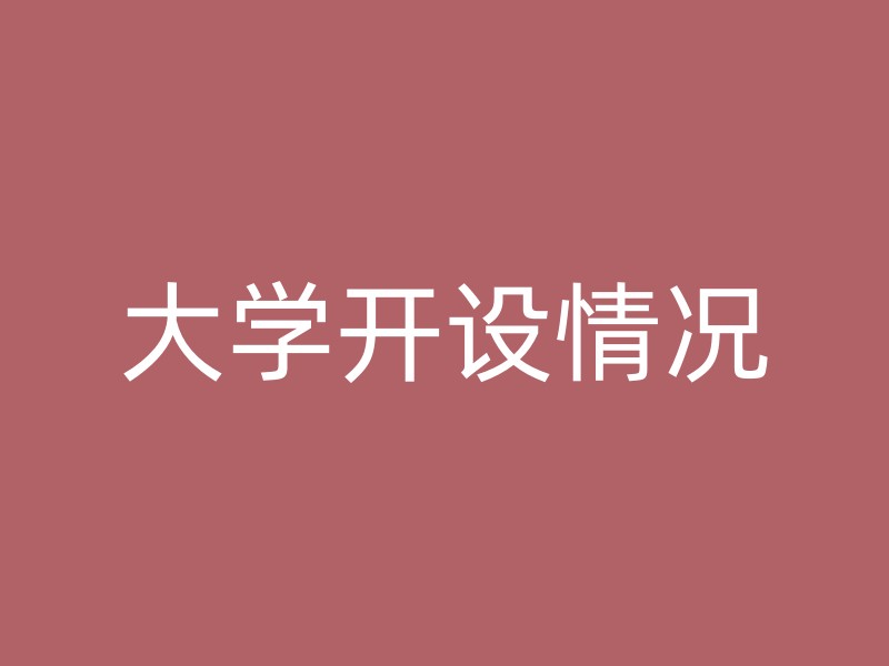 大学开设情况