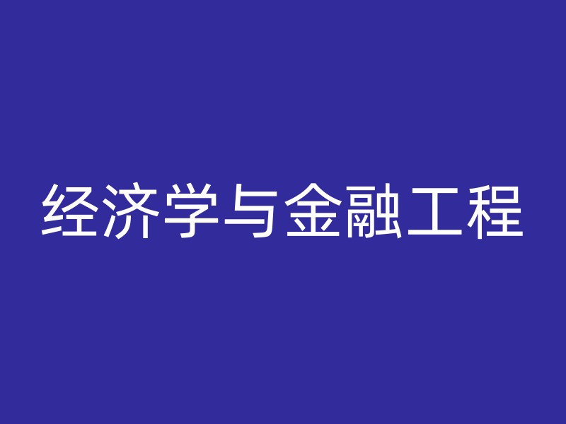 经济学与金融工程