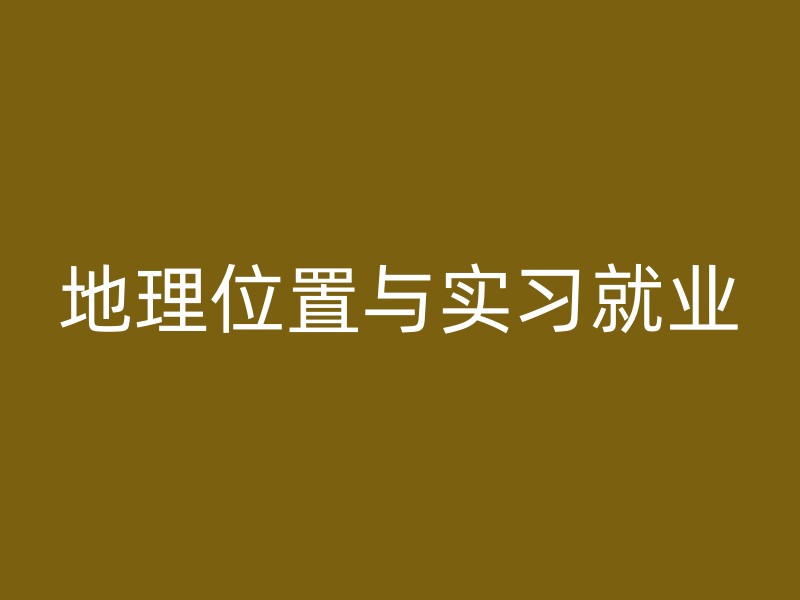 地理位置与实习就业