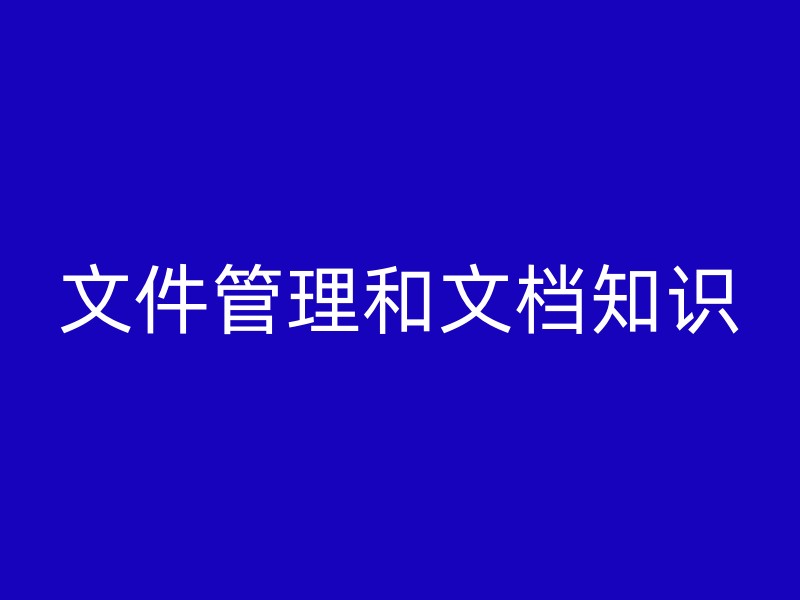 文件管理和文档知识