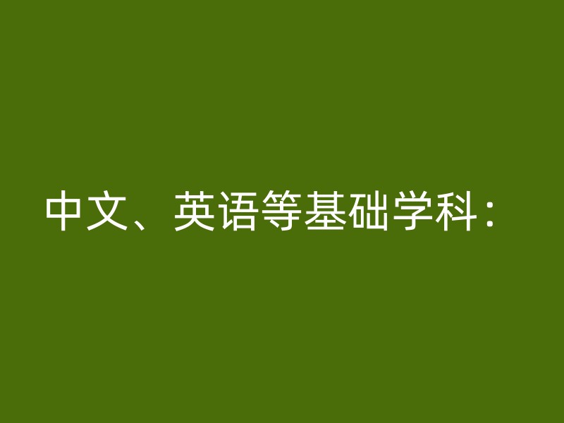 中文、英语等基础学科：