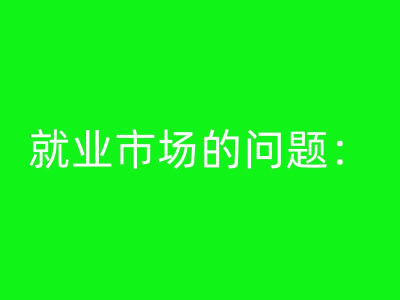 就业市场的问题：