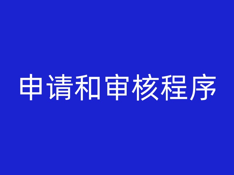 申请和审核程序