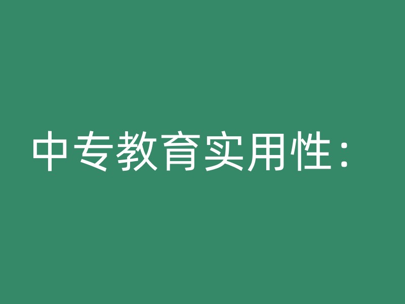 中专教育实用性：