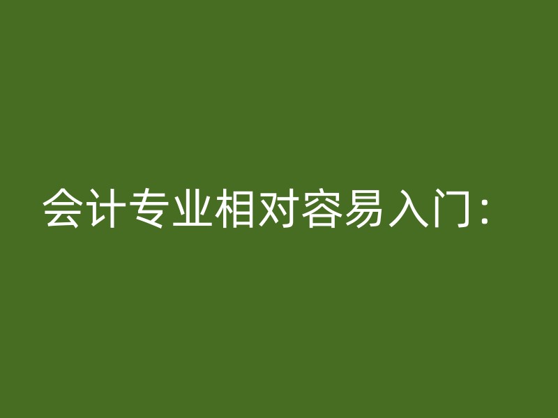 会计专业相对容易入门：