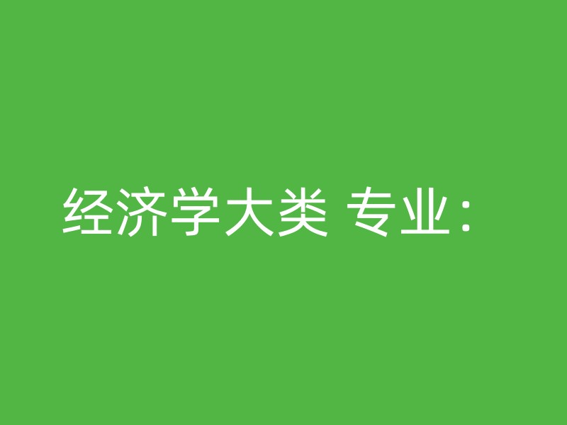 经济学大类 专业：