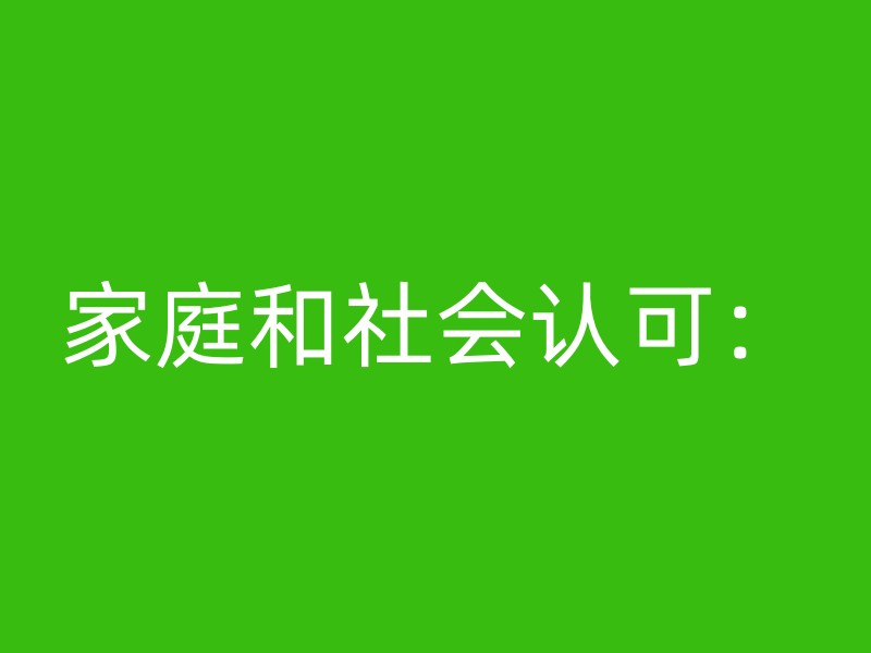 家庭和社会认可：