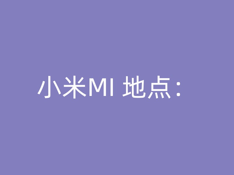 小米MI 地点：