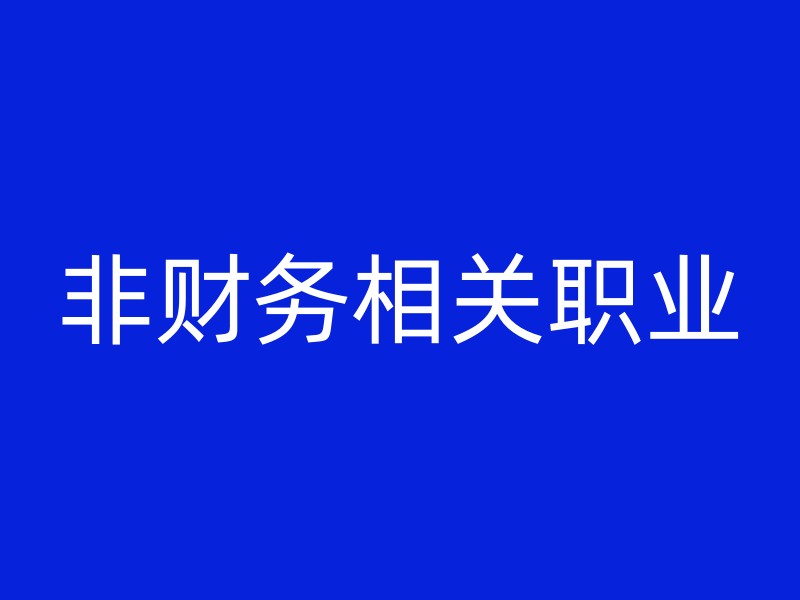 非财务相关职业