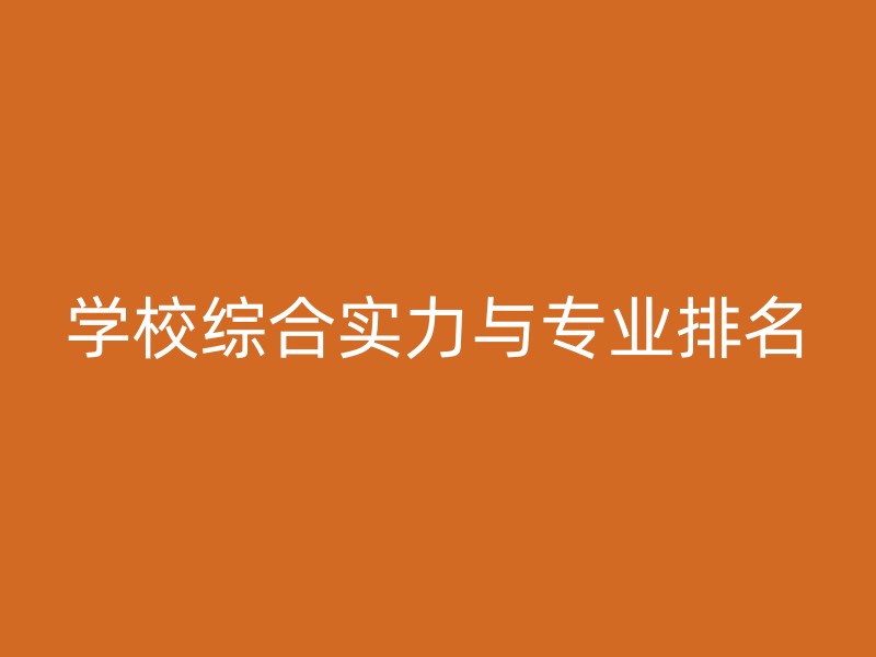 学校综合实力与专业排名