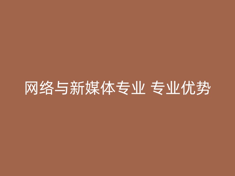 网络与新媒体专业 专业优势