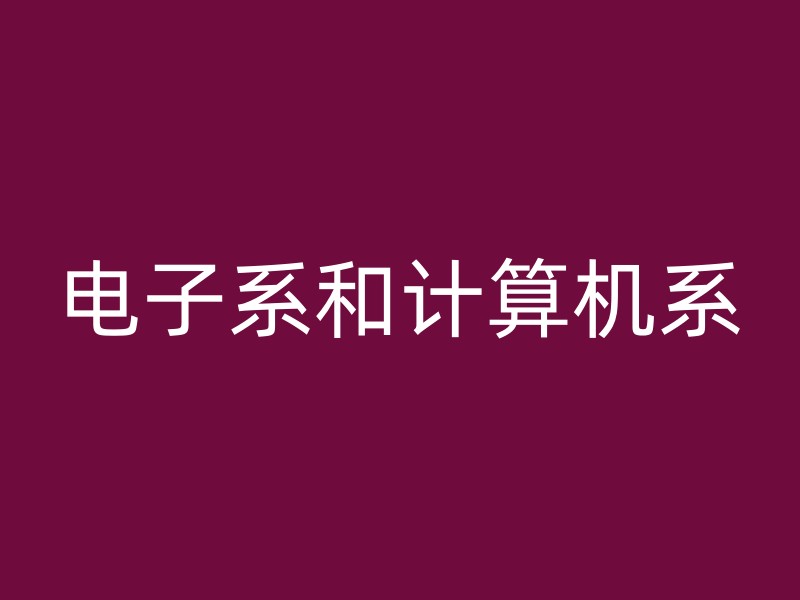 电子系和计算机系