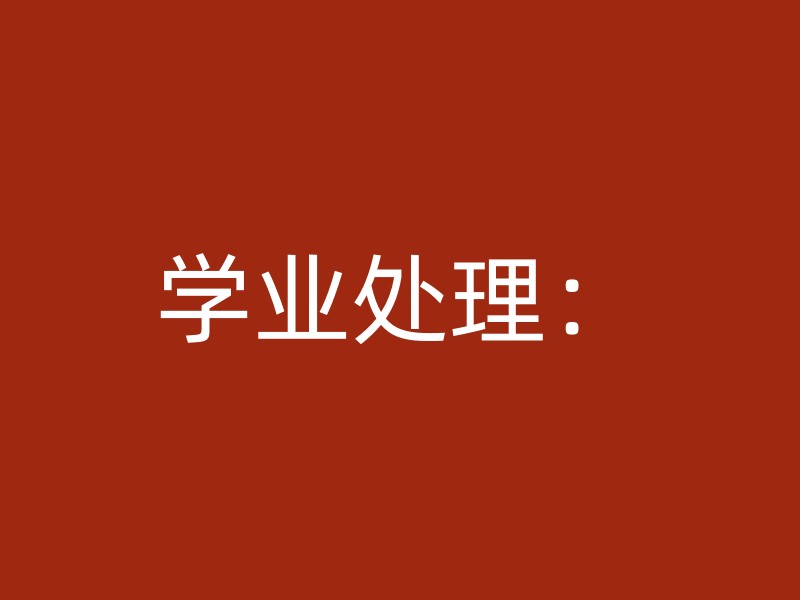 学业处理：