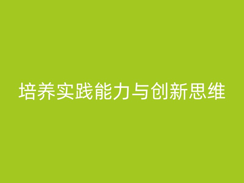 培养实践能力与创新思维