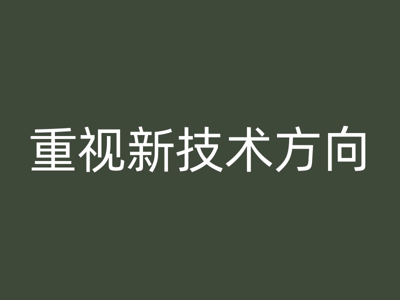 重视新技术方向