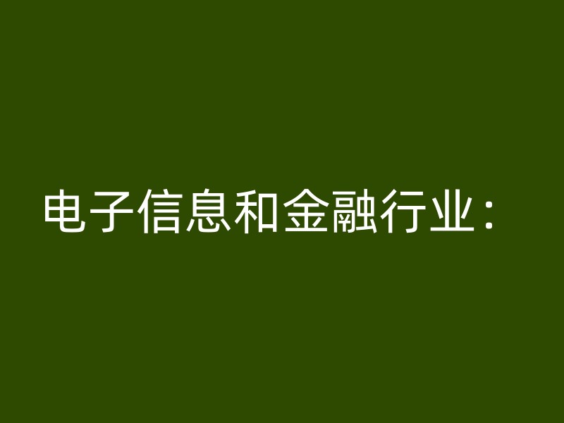 电子信息和金融行业：