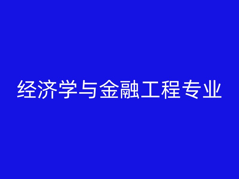 经济学与金融工程专业