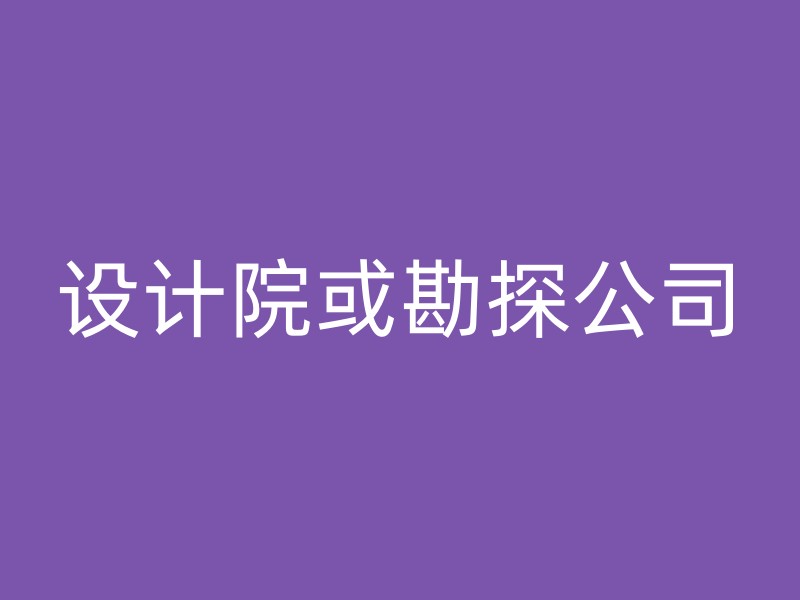 设计院或勘探公司