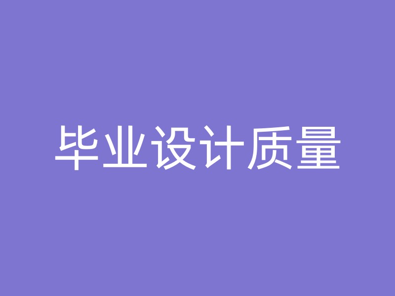 毕业设计质量